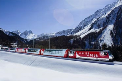 First Class Glacier Express at New Year