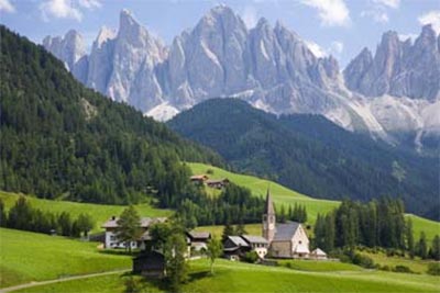 Lake Levico and The Dolomites